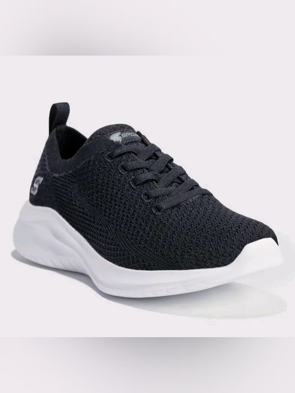 S Sport By Skechers Women Resse 2.0 Elastic Gore Sneakers - Black 10